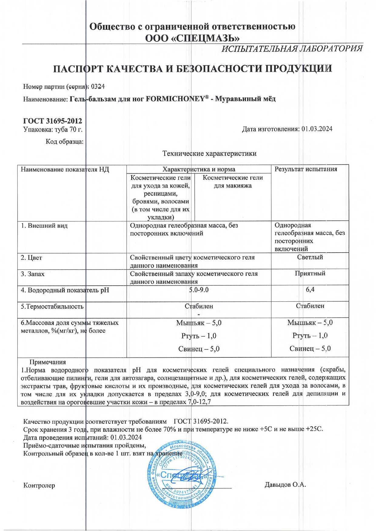 Паспорт №032024